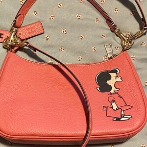 Coach x Peanuts Pink Teri Shoulder Bag with Lucy